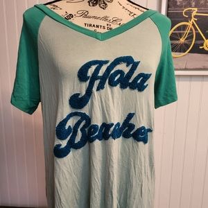 JUDITH MARCH  Hola Beaches Shirt Green Vacation Gear